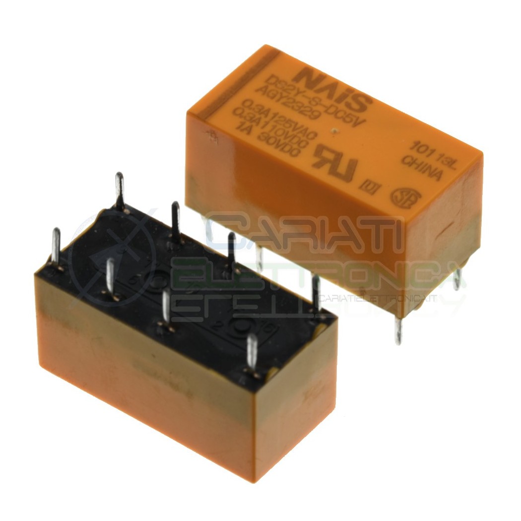 Relay DS2Y-S-DC5V Voltage coil 5V DPDT 3A 30Vdc 250Vac 8 pin NaisPanasonic