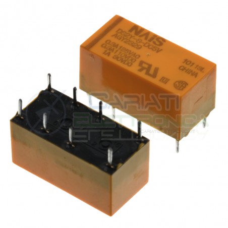 Relay DS2Y-S-DC5V Voltage coil 5V DPDT 3A 30Vdc 250Vac 8 pin NaisPanasonic