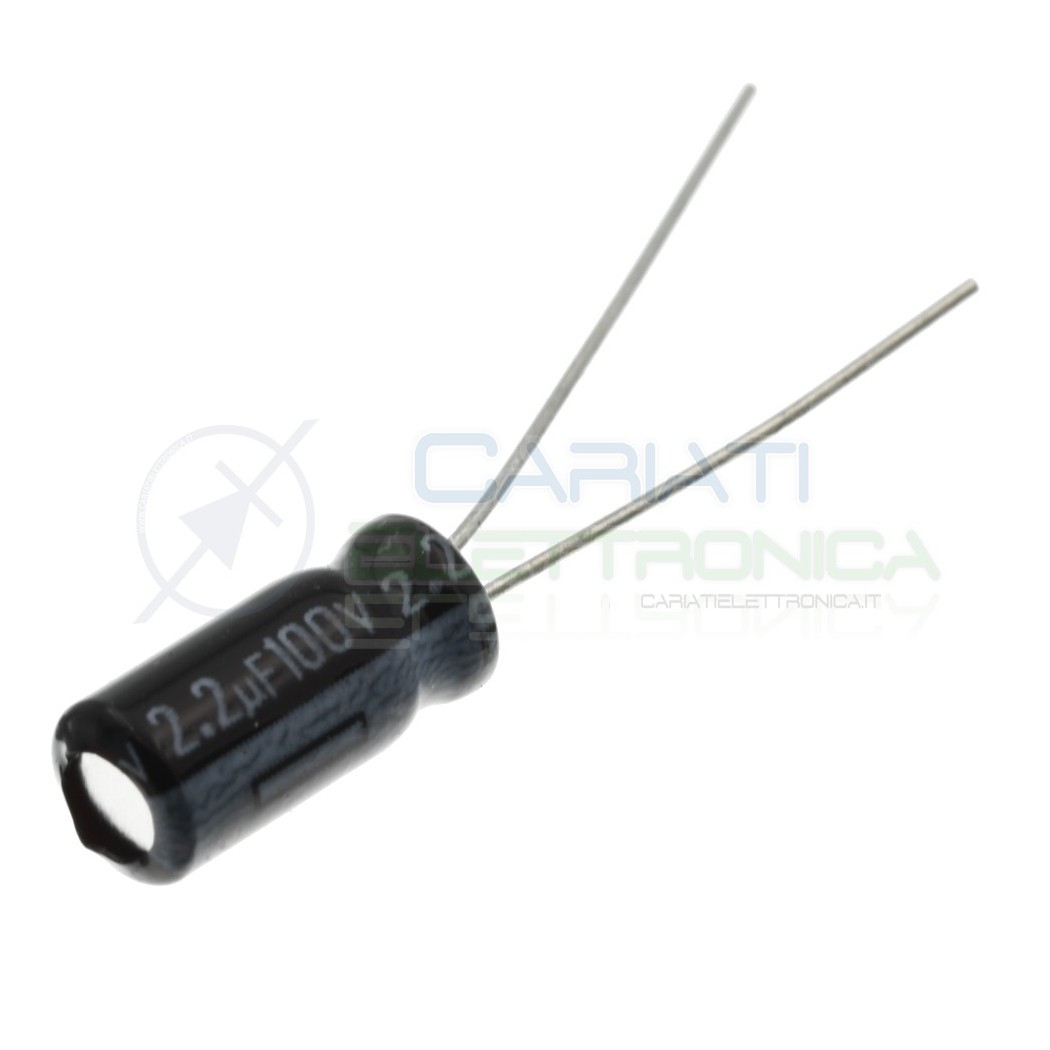 5 pezzi 2,2uF 100V Condensatore Elettrolitico 11x5mm 105° passo 2mm Samsung