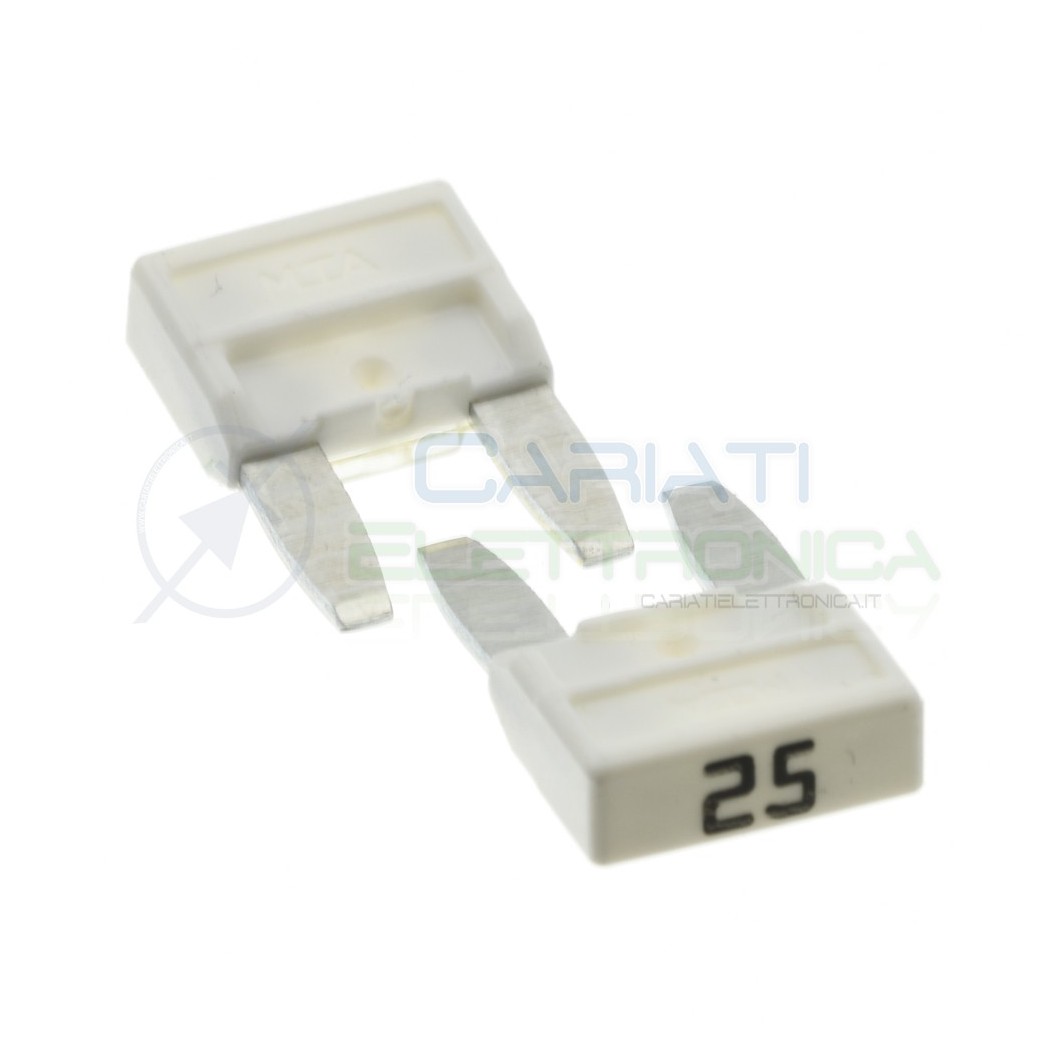 5 Pezzi Fusibile a Lama 25A 32V 11,9mm rapido Auto moto camper Mta