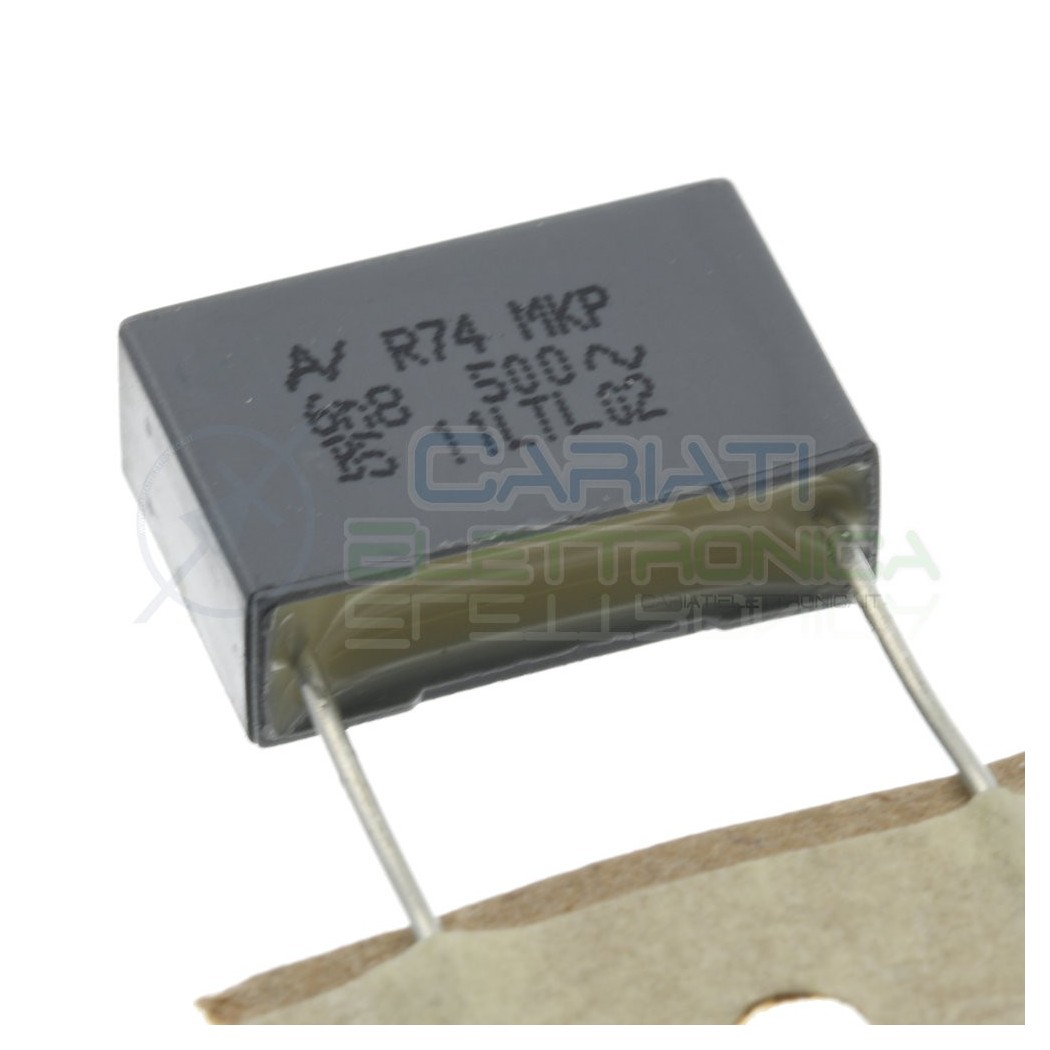 Condensatore 6,8nF 500V in Poliestere R74 MKP Passo 15mm 10% Kemet