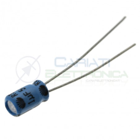 5 pezzi 1uF 50V Condensatore Elettrolitico 4X7mm 85° passo 2mm Samsung