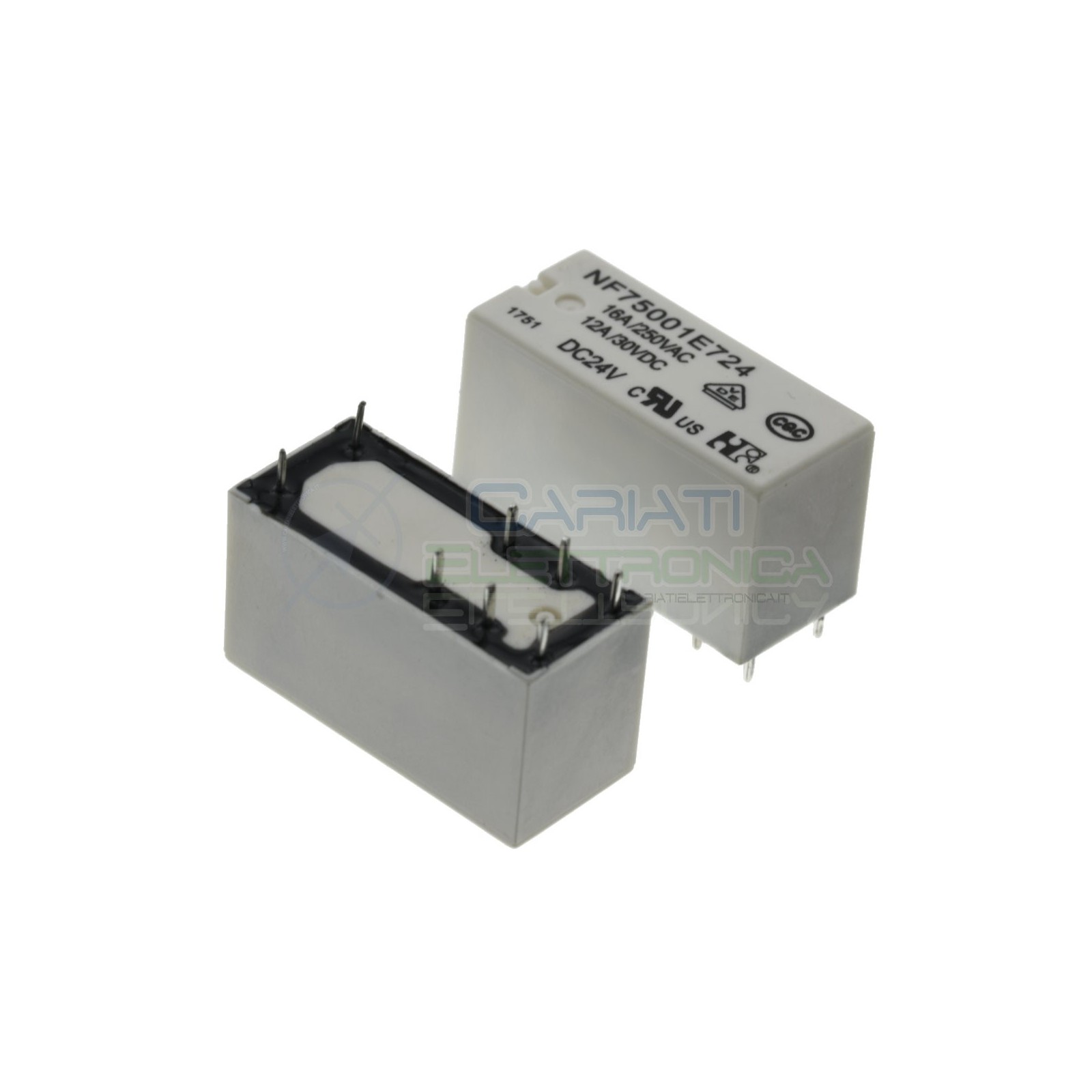 Relè NF75001E724 Bobina 24V SPDT 12A 30Vdc 16A 250Vac 8 pin NF Forward
