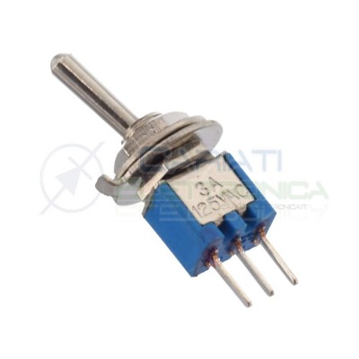 Interruttore Deviatore a Leva ON ON 3A 125V 3 Pin SPDT da Circuito Stampato
