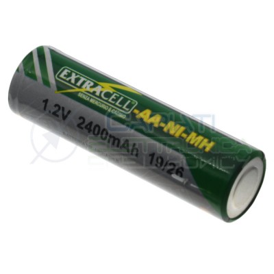 Battery 1,2V AA 2400mAh rechargeable NiMh 1,2 VoltExtracell