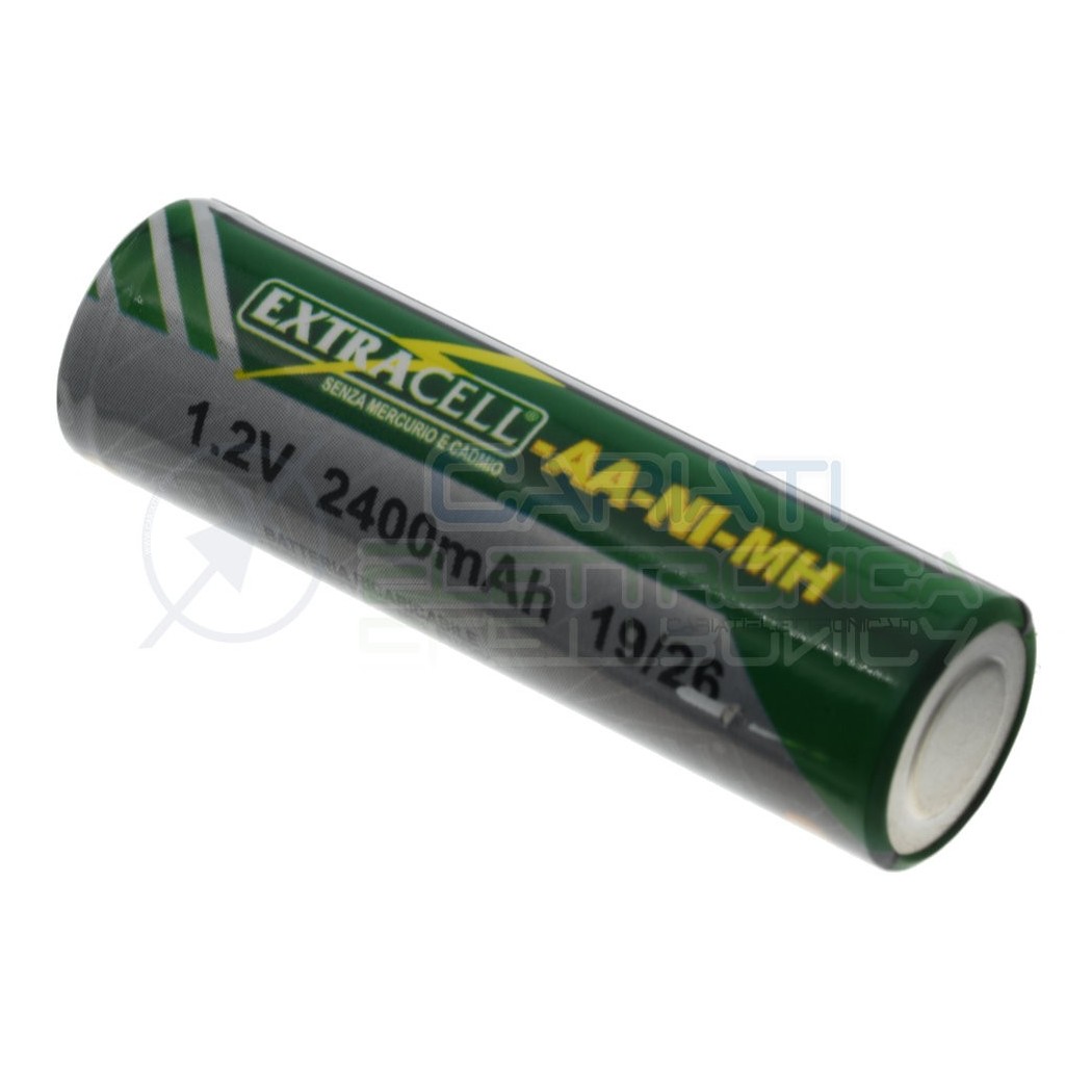 Batteria 1,2V AA Stilo 2400mAh Ricaricabile NiMh 1,2 Volt Extracell