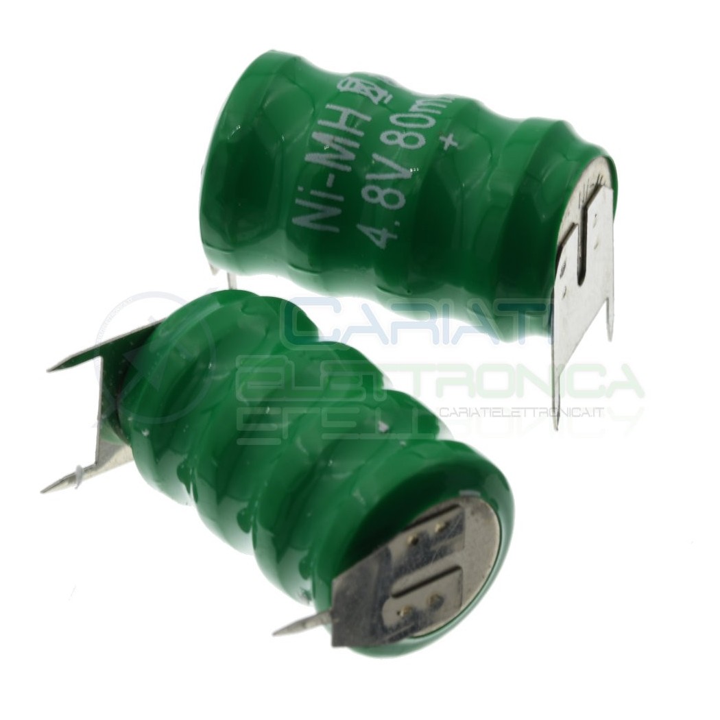 Battery rechargeable NI-Mh 4,8V 80mAh with pins for electronic Pcb boardExtracell