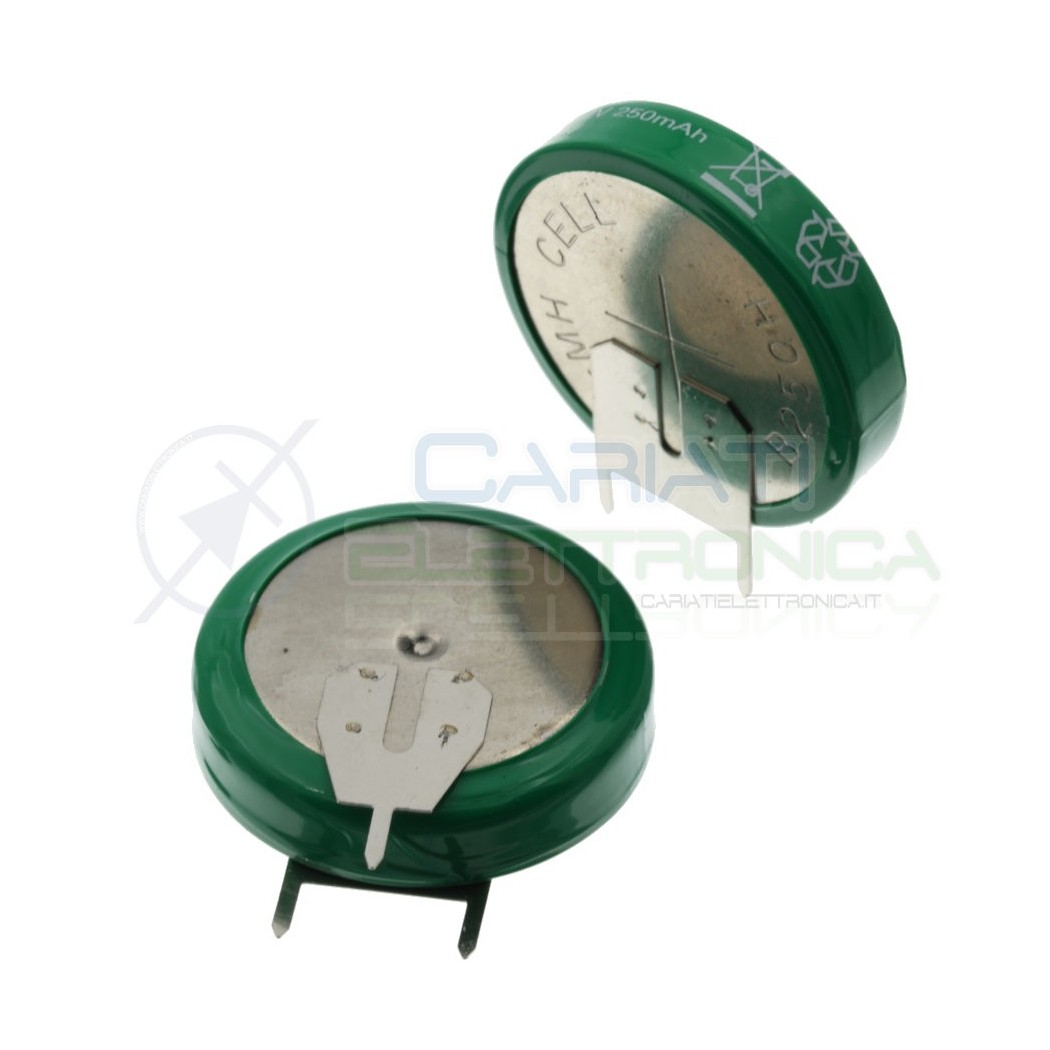Battery rechargeable NI-Mh 1,2V 250mAh with pins for electronic Pcb boardExtracell