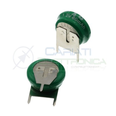 Battery rechargeable NI-Mh 1,2V 80mAh with pins for electronic Pcb boardExtracell