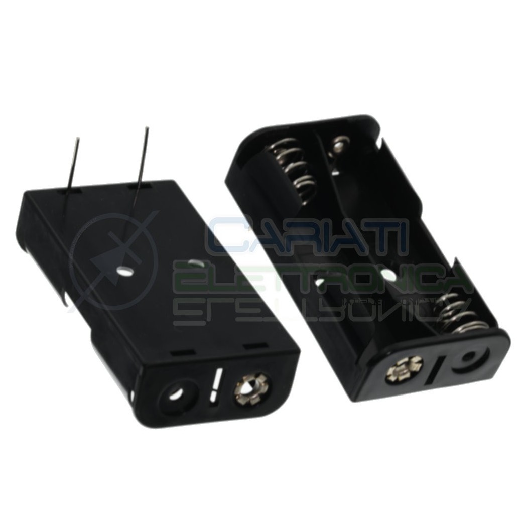 Holder Battery 2x AA LR06 with soldering pins for pcb