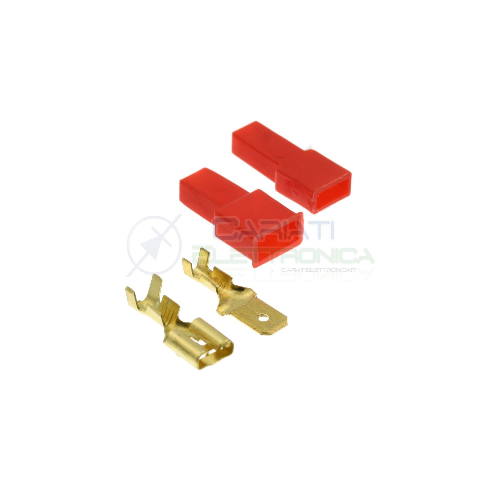 Kit 10 Pcs Faston Male Female 6,35x0,8mm with Cover red male female