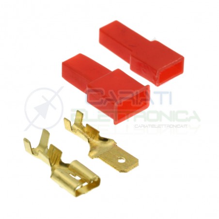 Kit 10 Pcs Faston Male Female 6,35x0,8mm with Cover red male female