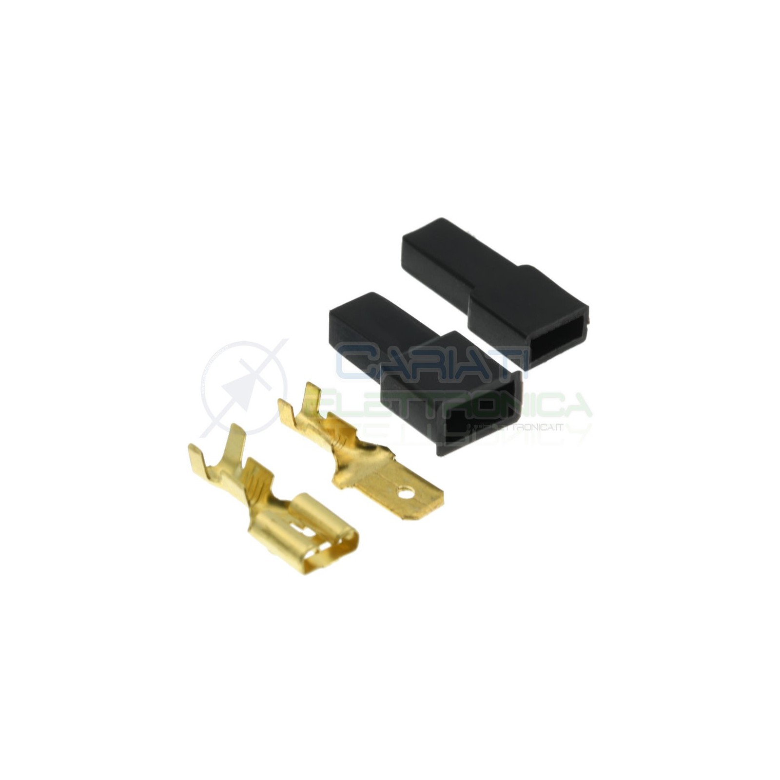 Kit 10 Pcs Faston Male Female 6,35x0,8mm with Cover Black male female