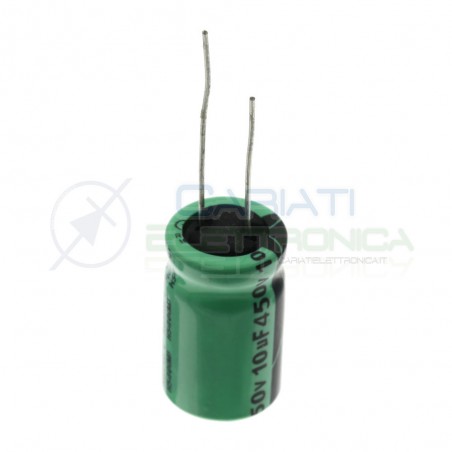 Capacitor electrolytic 10uF 450V 105°C 12,5X20mm pitch 5mmLelon