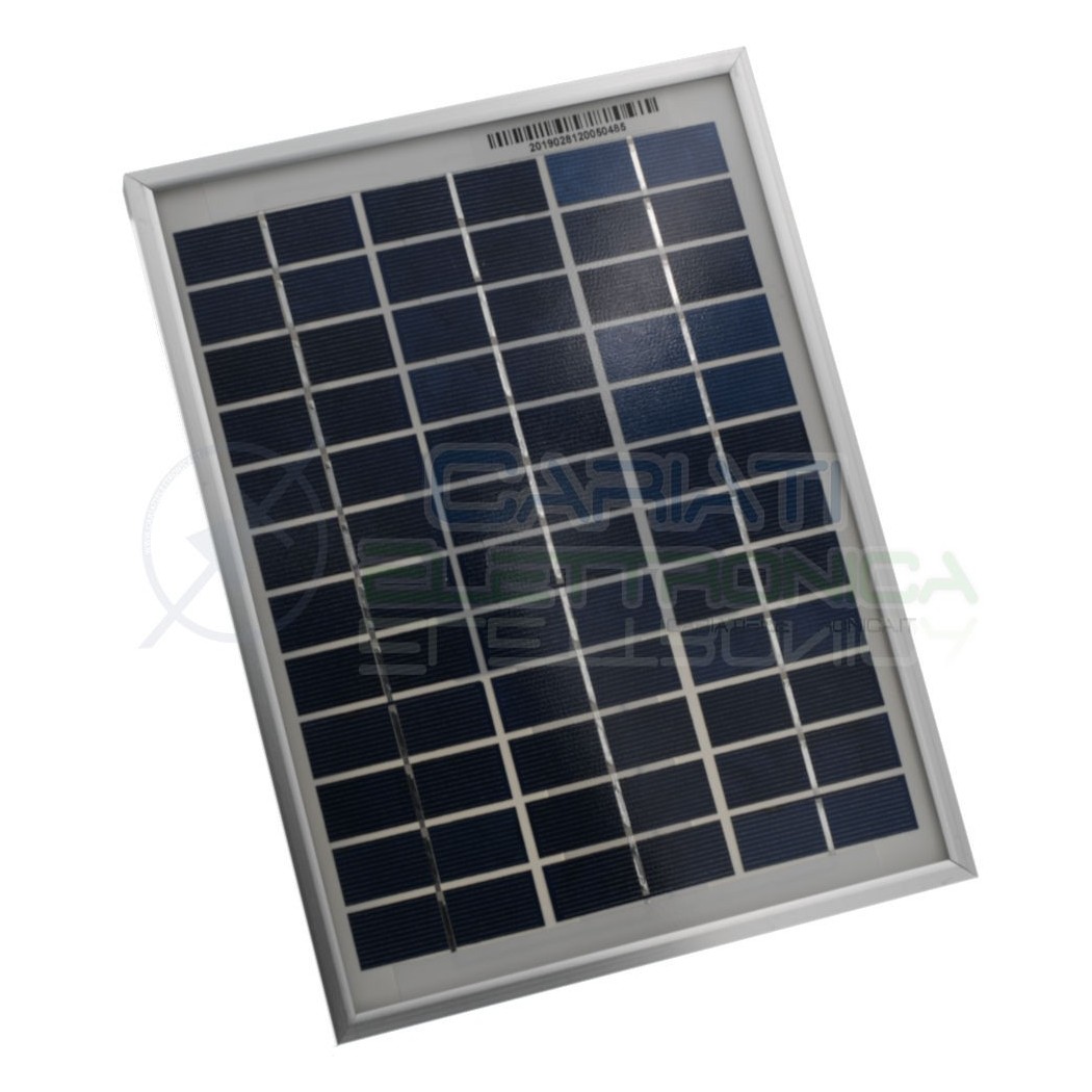 copy of Photovoltaic cell polycrystalline 12V 5W max 18,1V 290mA 251x186x18mmCariati Elettronica