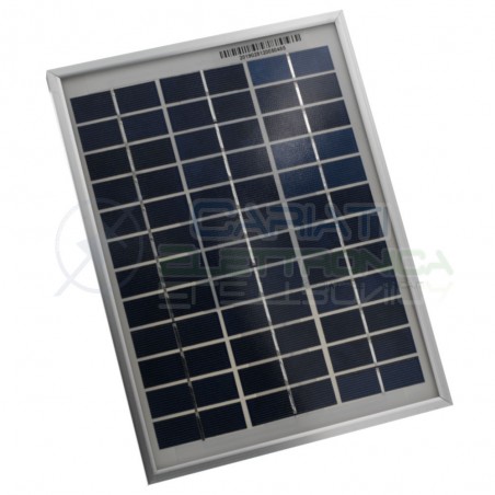copy of Photovoltaic cell polycrystalline 12V 5W max 18,1V 290mA 251x186x18mmCariati Elettronica