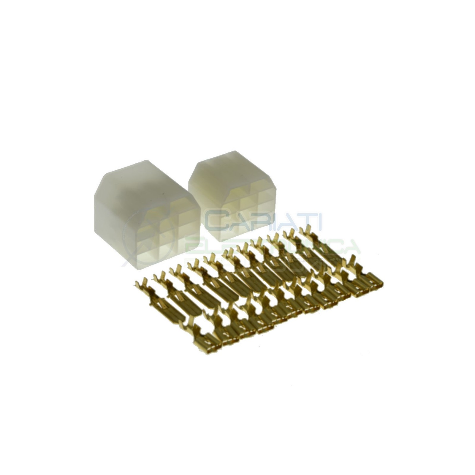 Kit Blocchetti Blocchetto Connettori Faston 11 Poli 6.35mm Maschio Femmina Cariati Elettronica