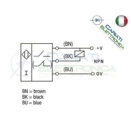 Sensore di Prossimità Induttivo NPN NO 10-30Vdc Finecorsa Arduino