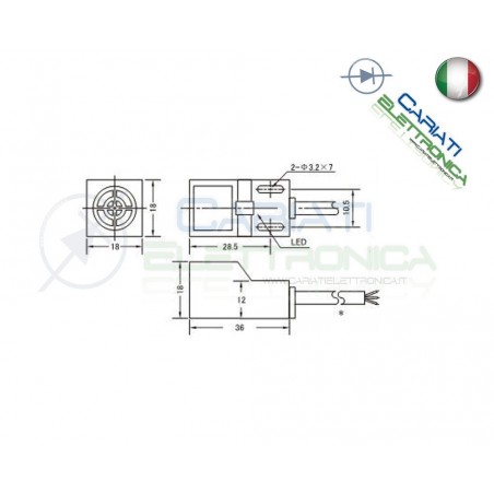 ROKO SN04-N NPN NO 10-30Vdc Sensore di Prossimità Induttivo Finecorsa Arduino