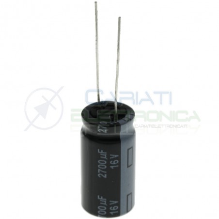 Condensatore elettrolitico 2700uF 16V 105°C 12,5X25mm Passo 5mm Panasonic