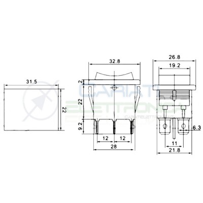 Interruttore Deviatore Tiro Tapparelle Montecarico Bipolare 16A 250Vac