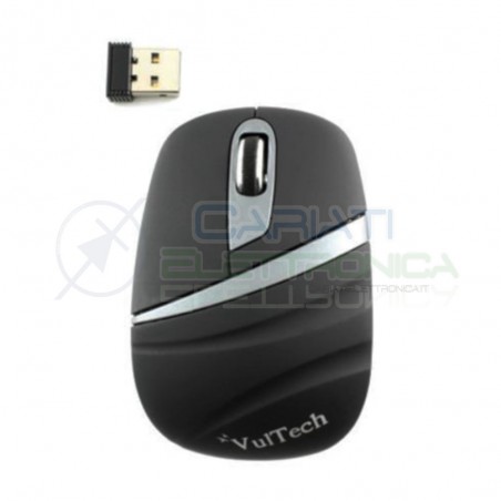 Mouse ottico wireless Wifi USB 1600 DPI per Notebook PC Computer 1600 DPI 2,4GVultech