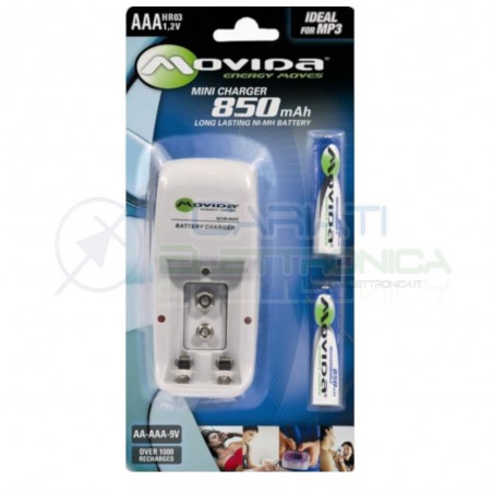 Charge for battery AA AAA 9V Ni-Mh + 2 battery AAA 850mAhMovida Energy Moves
