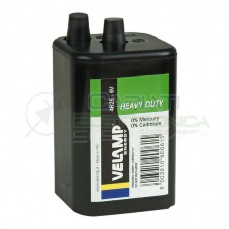 Batteria 6V 4R25 Ricambio Lampeggiatore Lampeggiante stradale cantiere 7Ah Velamp