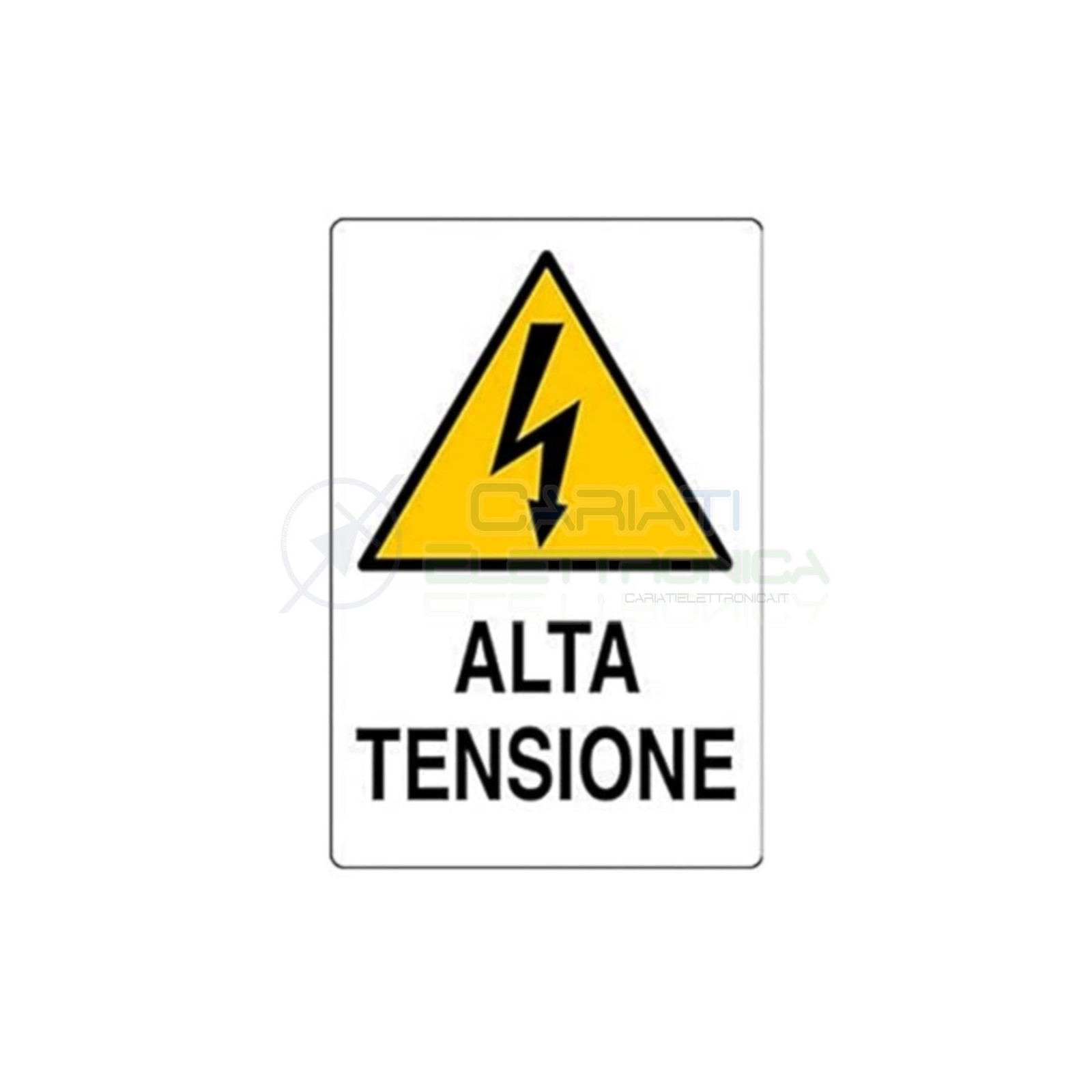 Cartello segnaletico Alta Tensione in alluminio 200x300mm Generico