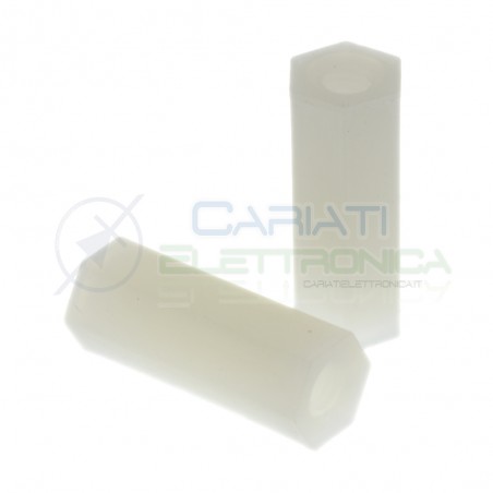 10 Pezzi Distanziale per viti esagonale M3 H12mm in Plastica F/F Supporto Pcb Perno in Nylon Kss