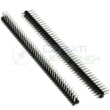 2 Pezzi Connettore Strip Line Doppia Fila 80 pin per Circuiti Pcb 40x2 Passo 2,54mm Generico
