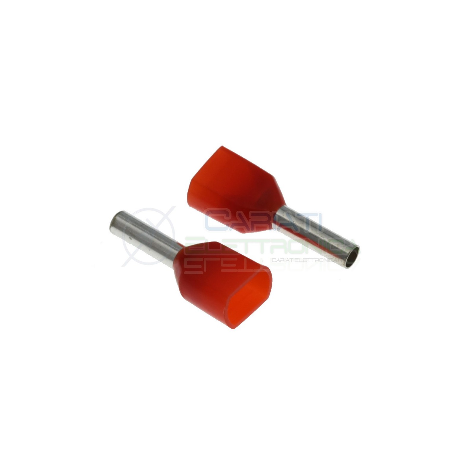 10 Pezzi Connettore a tubo preisolato Doppio 2x1.00 Rosso capicorda elettrici Cembre