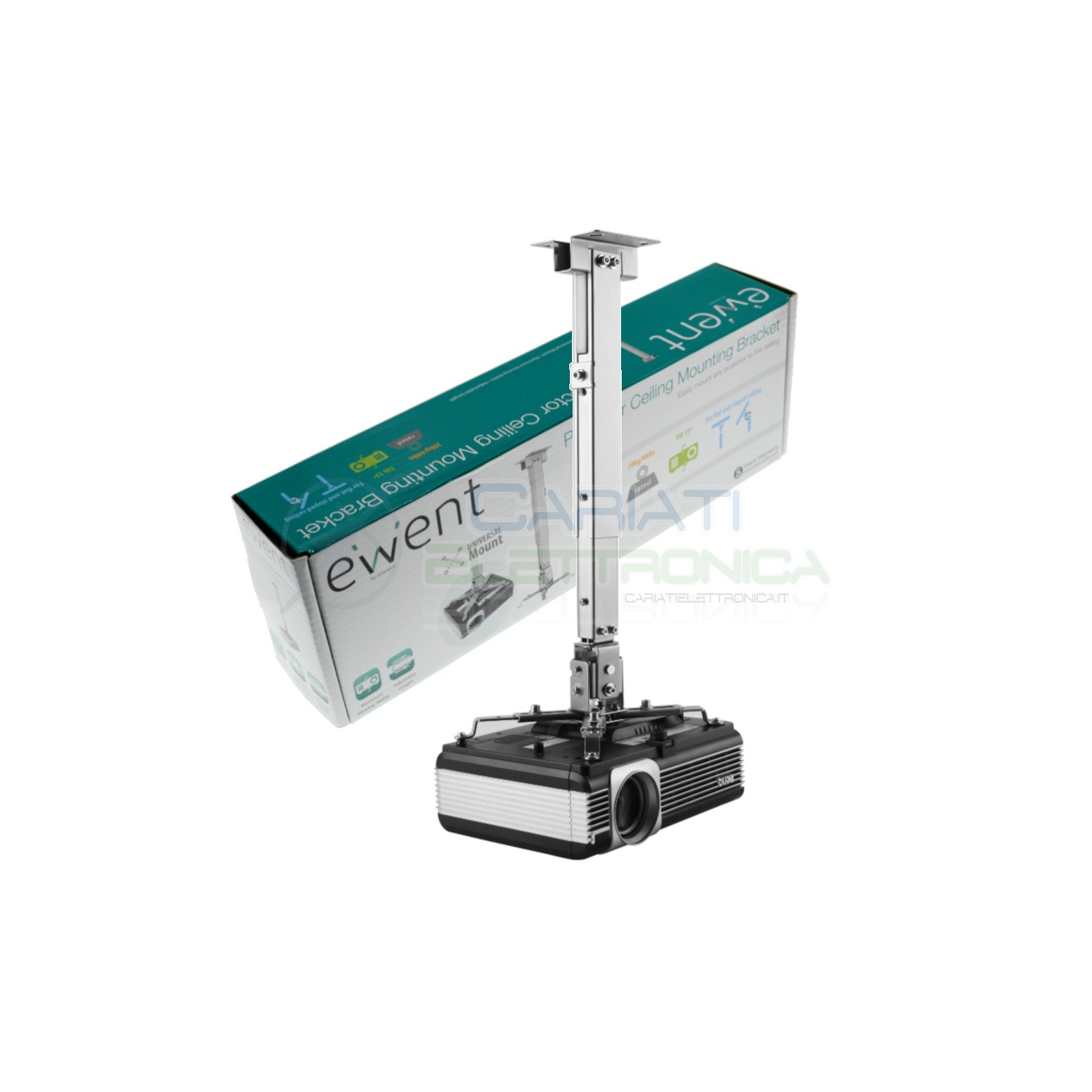 SUPPORTO STAFFA BRACCIO MURO SOFFITTO PROIETTORE VIDEOPROIETTORE NERAEwent