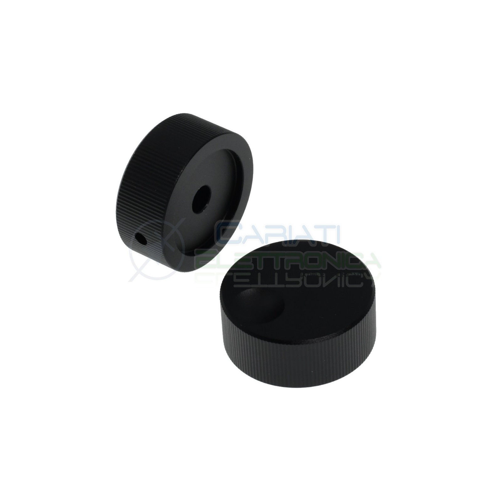 Manopola potenziometro 6mm Nera in Alluminio 32x13mm Mono Stereo InterruttoreGenerico