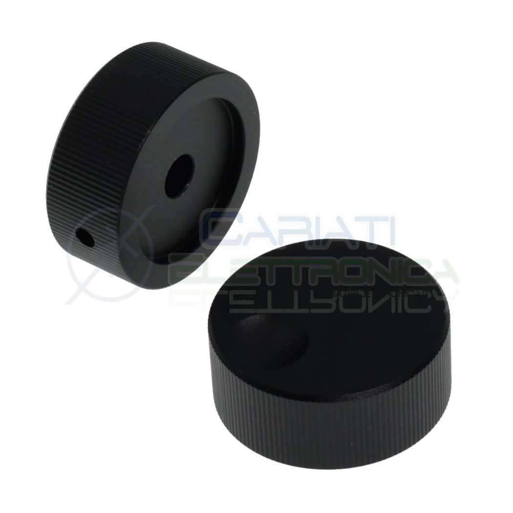 Manopola potenziometro 6mm Nera in Alluminio 32x13mm Mono Stereo InterruttoreGenerico