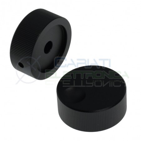 Manopola potenziometro 6mm Nera in Alluminio 32x13mm Mono Stereo InterruttoreGenerico
