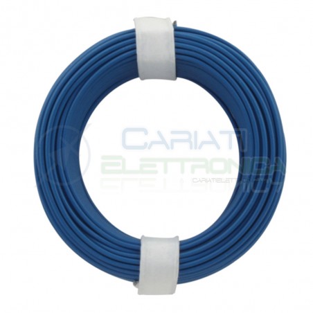 10m Cavo unipolare multifilare da 1mm in rame sottile morbido colore Blu Donau