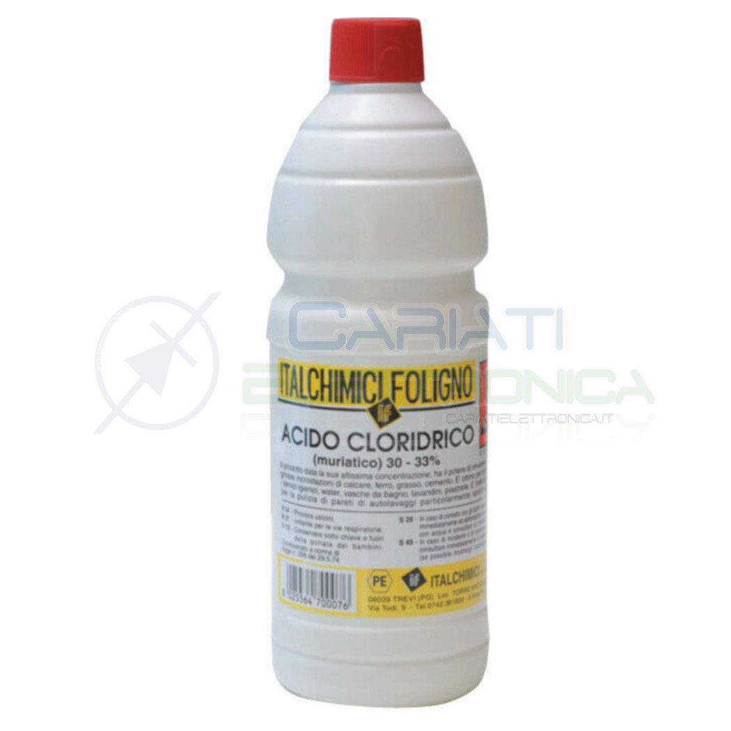 1L Acido cloridrico muriatico puro disincrostante anticalcare sgrassante 30-33%