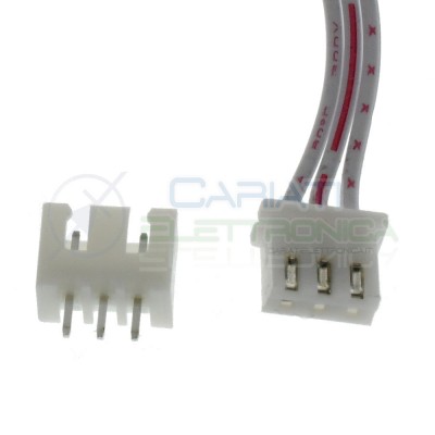 2 Set Cavo connettore Plug 3 poli JST XH passo 2.5mm con cavo 26AWG 19cmGenerico