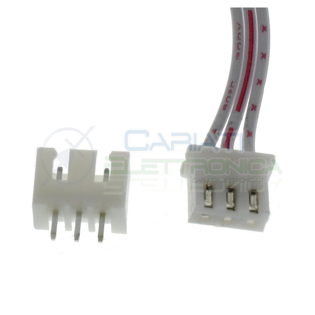 2 Set Cavo connettore Plug 3 poli JST XH passo 2.5mm con cavo 26AWG 19cm Generico