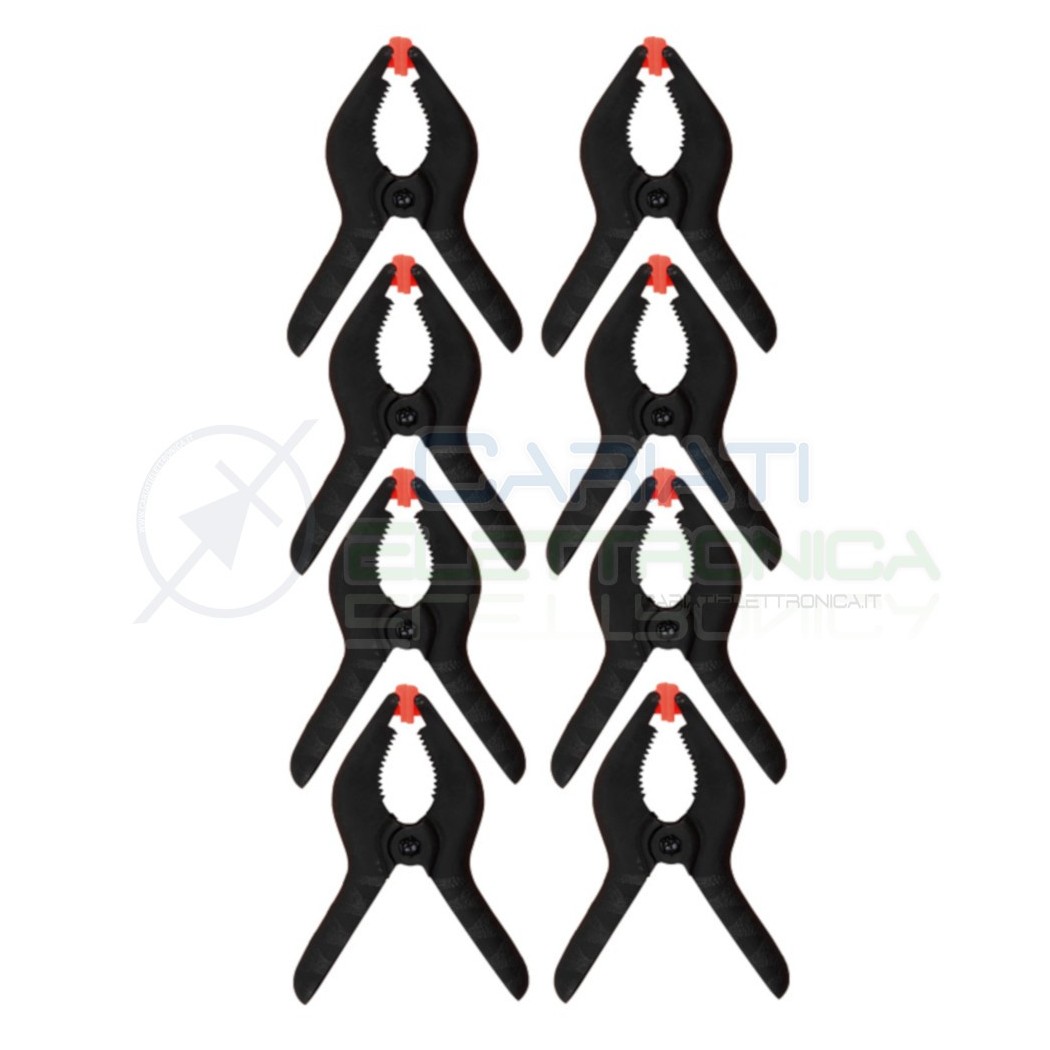 Set di 8 Pinze Morsetti a molla per bloccaggio serraggio 25mm maxDonau