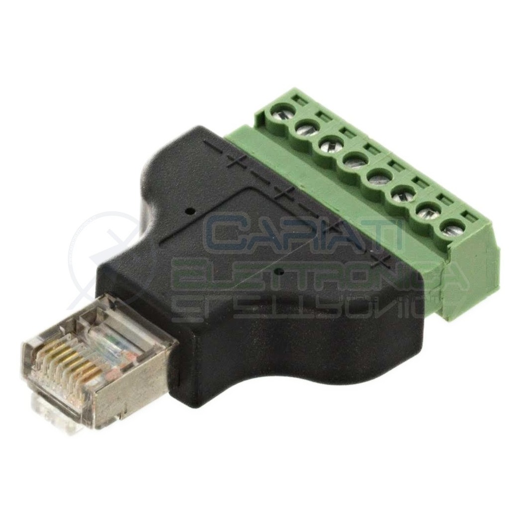 Porta Ethernet RJ45 schermata Connettore Adattatore per cavi lan con morsetti a vite 8 pin Generico