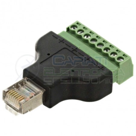 Porta Ethernet RJ45 schermata Adattatore per cavi lan con morsetti a vite 8 pinGenerico