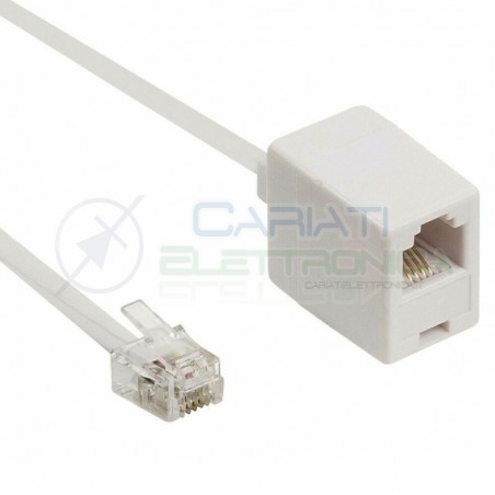 Prolunga cavo Telefonico Rj11 Maschio Femmina 10 metri per Telefono Uffico Casa Nedis