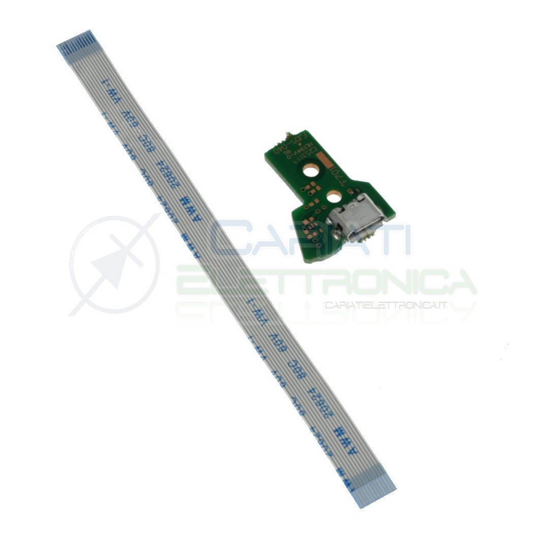 JDS-040 Porta Micro usb Joypad PS4 Dualshock con Cavo Flat Connettore scheda controller pcb 12 pin Generico
