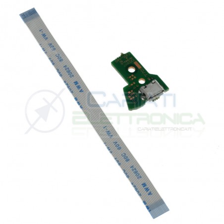 JDS-040 Porta Micro usb Joypad PS4 con Cavo Flat Connettore scheda controller pcb 12 pinGenerico