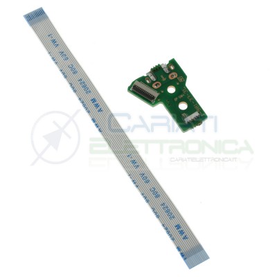 JDS-040 Porta Micro usb Joypad PS4 Dualshock con Cavo Flat Connettore scheda controller pcb 12 pin Generico