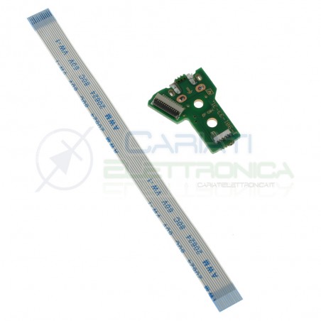 JDS-040 Porta Micro usb Joypad PS4 con Cavo Flat Connettore scheda controller pcb 12 pinGenerico