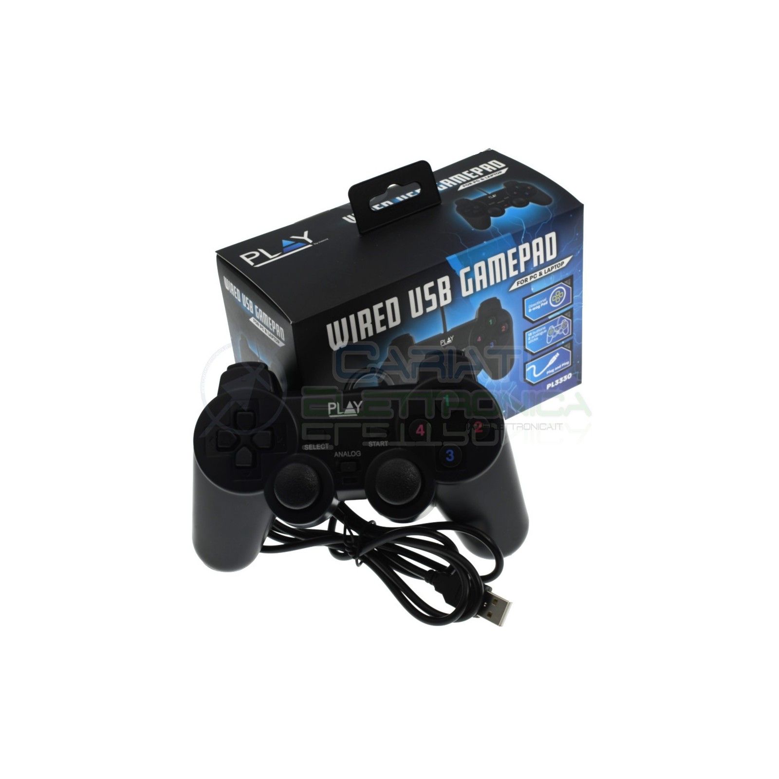 copy of Joypad Joystick Gamepad Usb 13 Tasti e 2 Analogici per Pc Windows PL3330 cavo 1,5mEwent