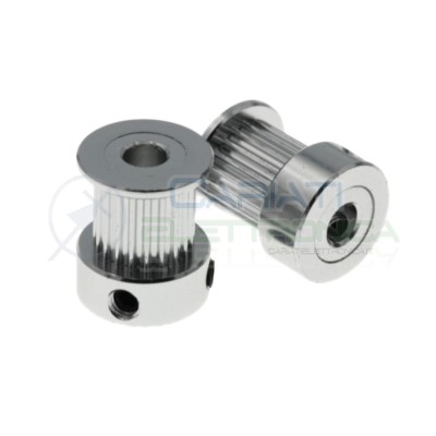 2 pezzi Puleggia GT2 foro Ø 6mm - pulegge 16 denti - pulley 16 teeth - 3D Reprap Prusa Generico